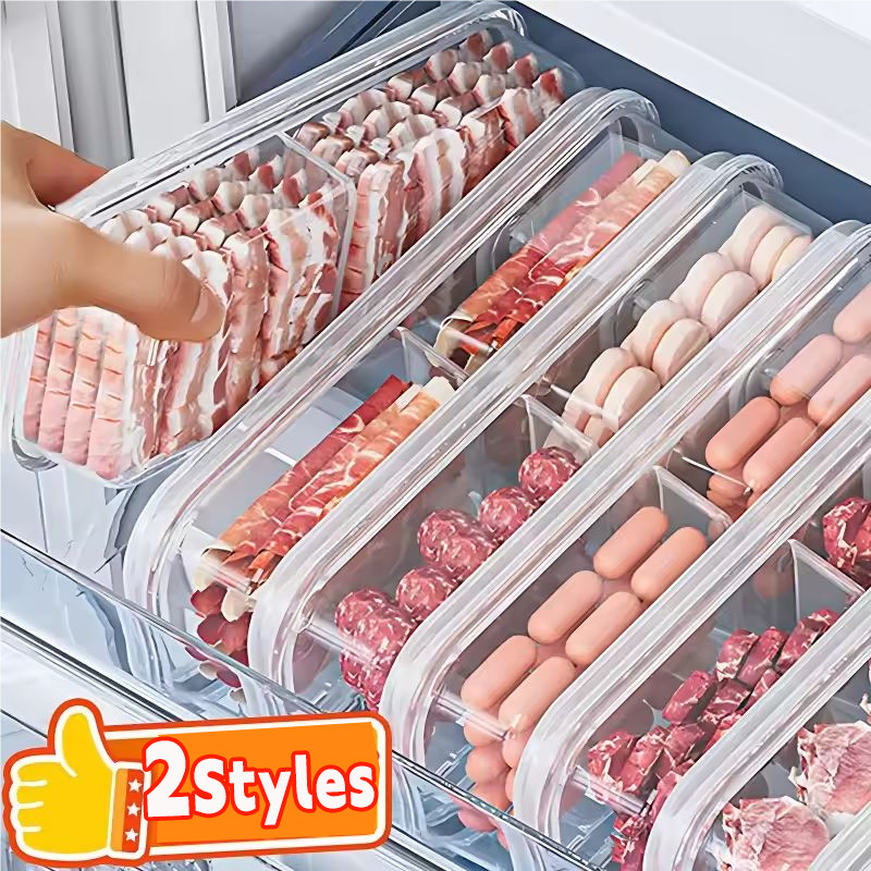 กล่องเก็บของในครัวแบบใสพร้อมฝาปิดระบายอากาศ, ภาชนะอเนกประสงค์สําหรับตู้เย็น/ตู้แช่แข็ง/ไมโครเวฟ, ที่เก็บ หน้า ประหยัดพื้นที่