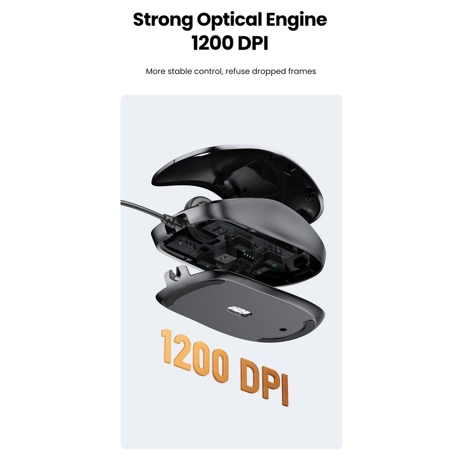 UGREEN เมาส์มีสาย USB MU007 1200 DPI thumbnail 6