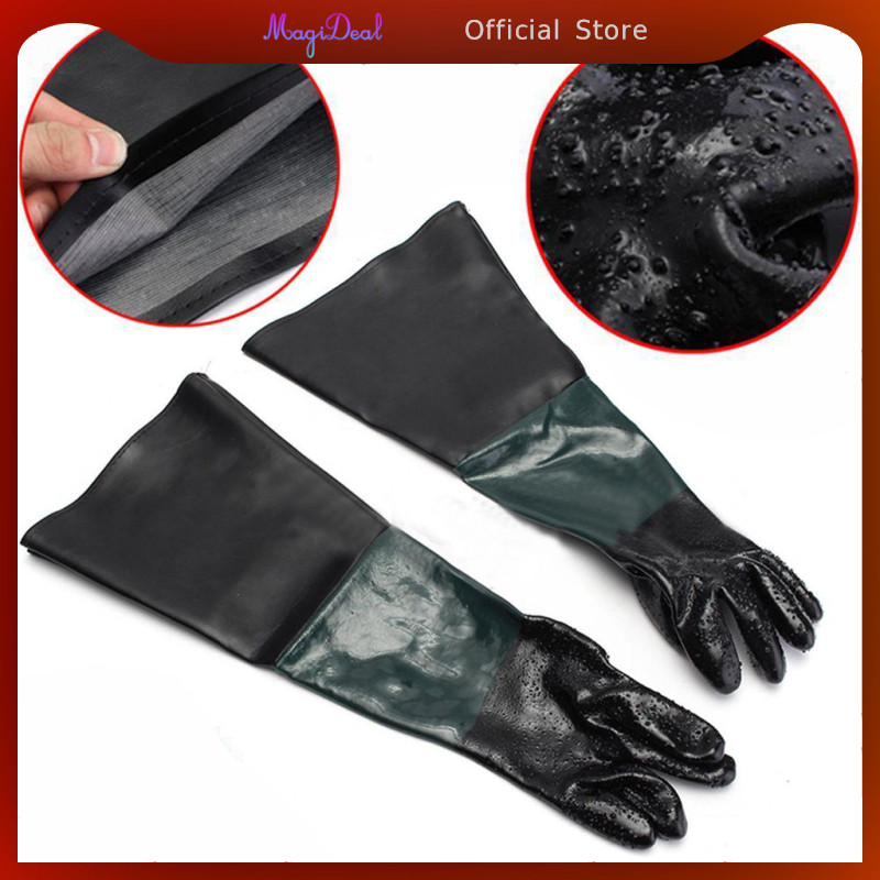 MagiDeal Heavy Duty SandBlasting Gloves 7x24 ทราย