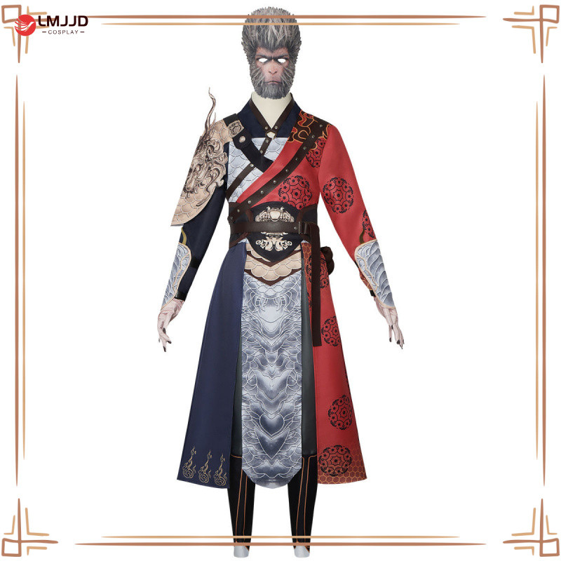 Black Mythology Wukong คอสเพลย์เครื่องแต่งกายผู้ใหญ่และเด็ก สีแดงและสีขาวMonkey King Wukong ชุด