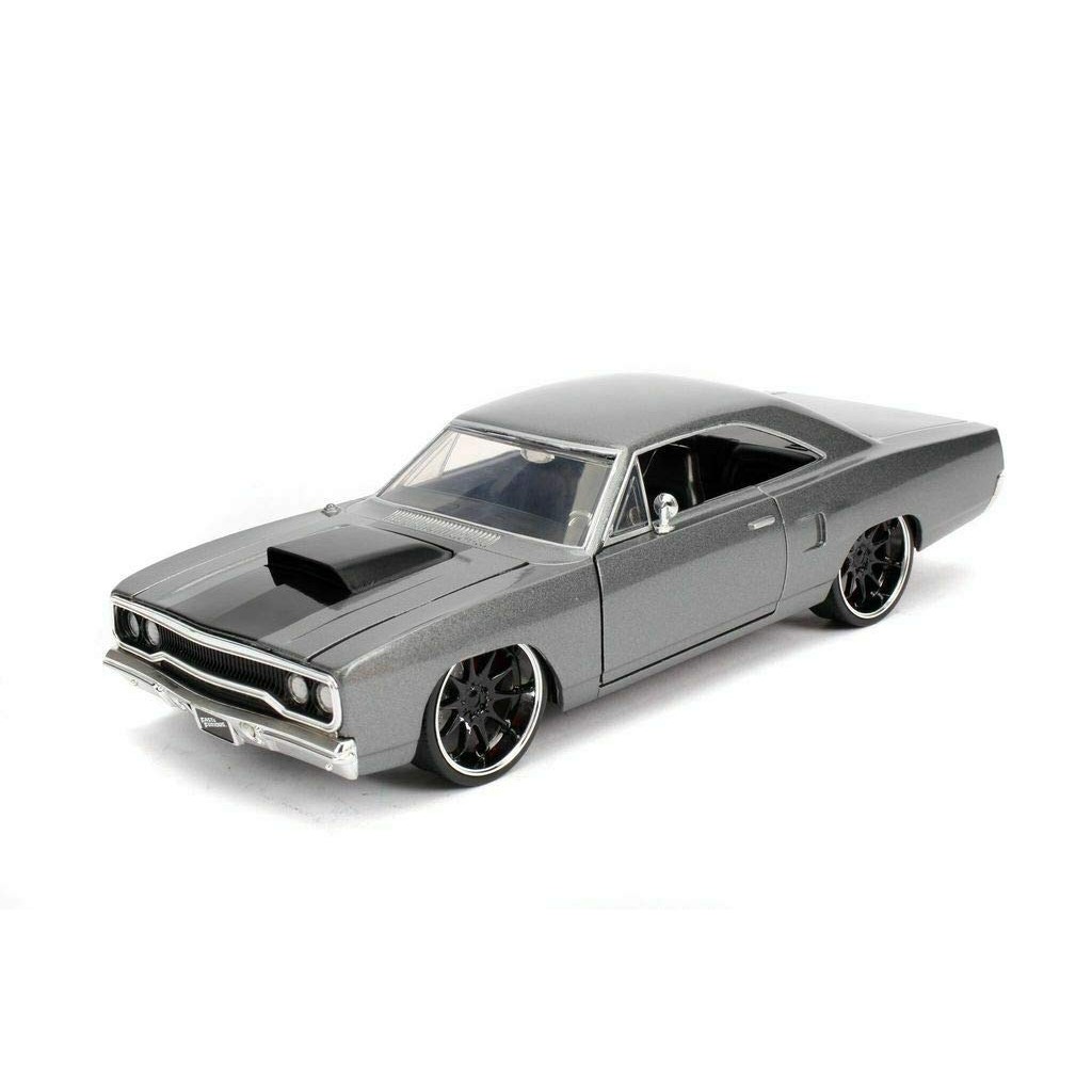 JADATOYS 1:24 Fast & Furious Diecast Car DOM's PLYMOUTH ROAD RUNNER GRAY [Imported]