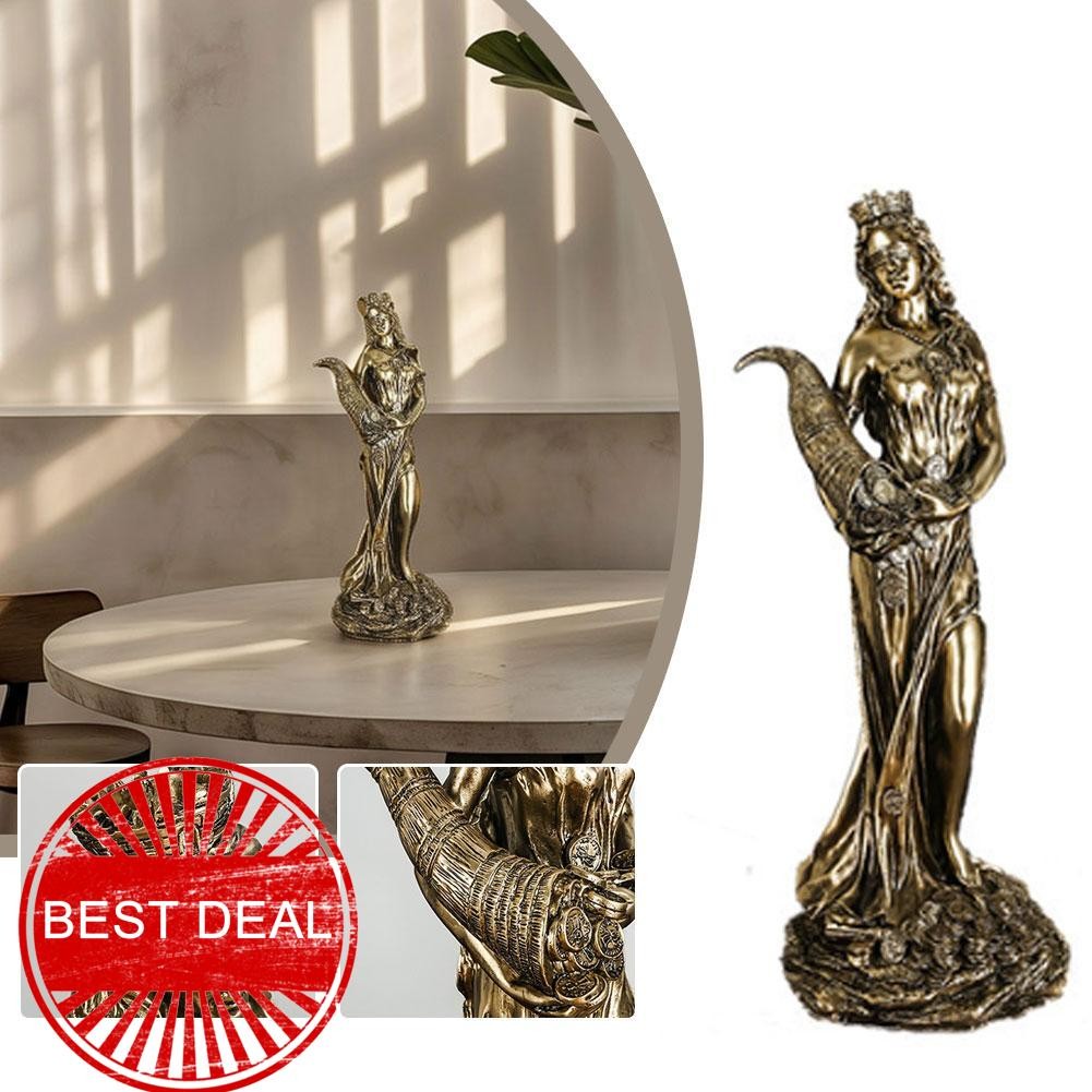 เทพธิดาแห่งความมั่งคั่ง Tyche Lady Luck Fortuna Veronese Bronze 7.3 "เสร็จสิ้นรูปปั้น F1d7