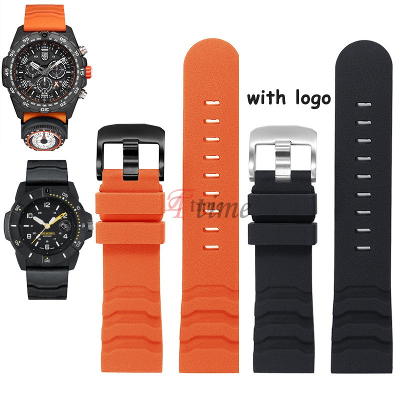 สายนาฬิกาข้อมือซิลิโคน 24 มม. กันน้ํา พร้อมโลโก้ สําหรับ Luminox XS3749 3789 3741 3745