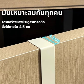 ตะขอแขวนหลังประตูเหล็ก ไม่ต้องเจาะ แถวเดียว แขวนเสื้อผ้า ห้องนอน