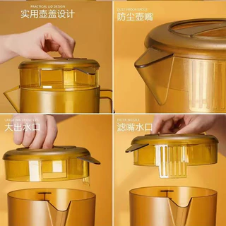 กาน้ำเย็นพลาสติกปริมาณมาก 2.4L/3.5L/5L | วัสดุระดับอาหาร | สามารถทนต่ออุณหภูมิ 100℃ (กาน้ำร้อน/น้ำผลไม้/น้ำชา)5L大容量冷水壶