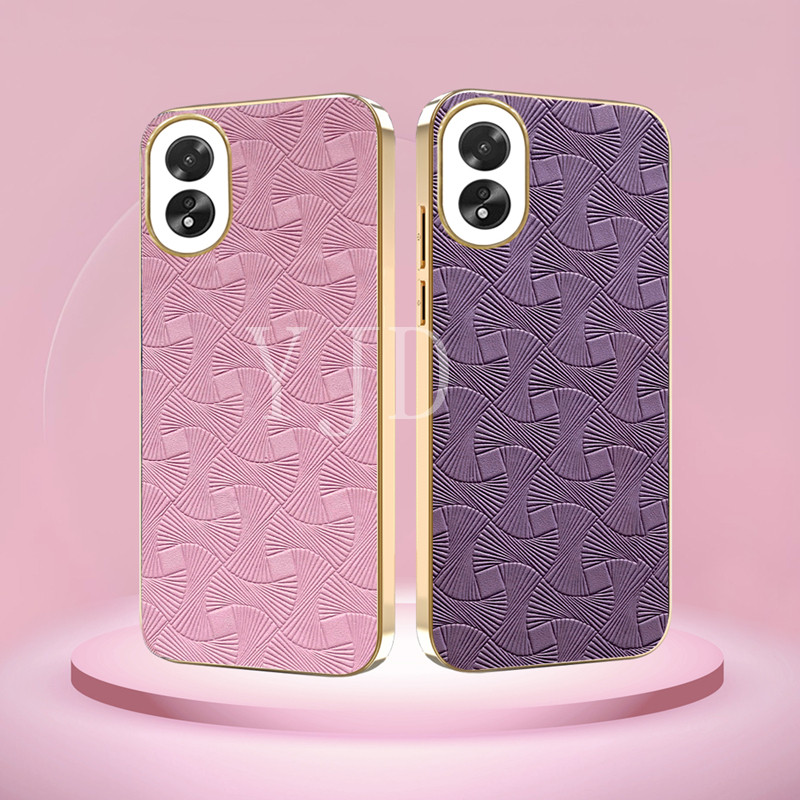 เคสสําหรับ OPPO A38 A18 A98 หนังแฟชั่น TPU Electroplated กรอบ Anti-Drop เคสโทรศัพท์