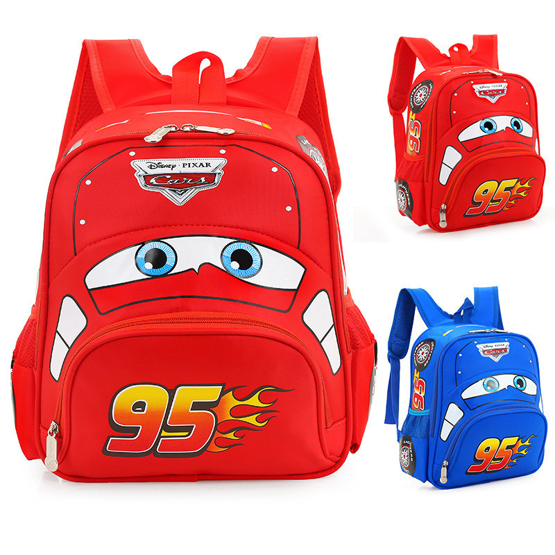 Lightning McQueen กระเป๋าเป้สะพายหลังกันน้ํา 3D ลายรถ เหมาะสําหรับอนุบาล 2-8 ปี ของขวัญเด็ก