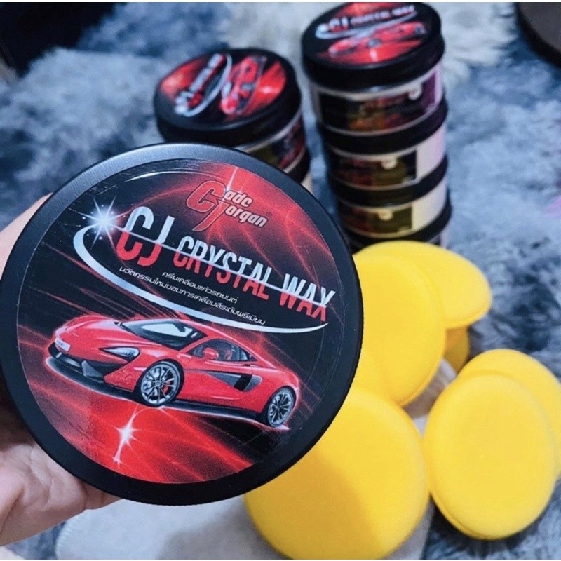พร้อมส่ง!! ครีมเคลือบแก้วรถยนต์ CJ crystal wax ซีเจ คริสตัล แว็กซ์ ครีมเคลือบแก้ว น้ำยาทายาง **แถมผ้