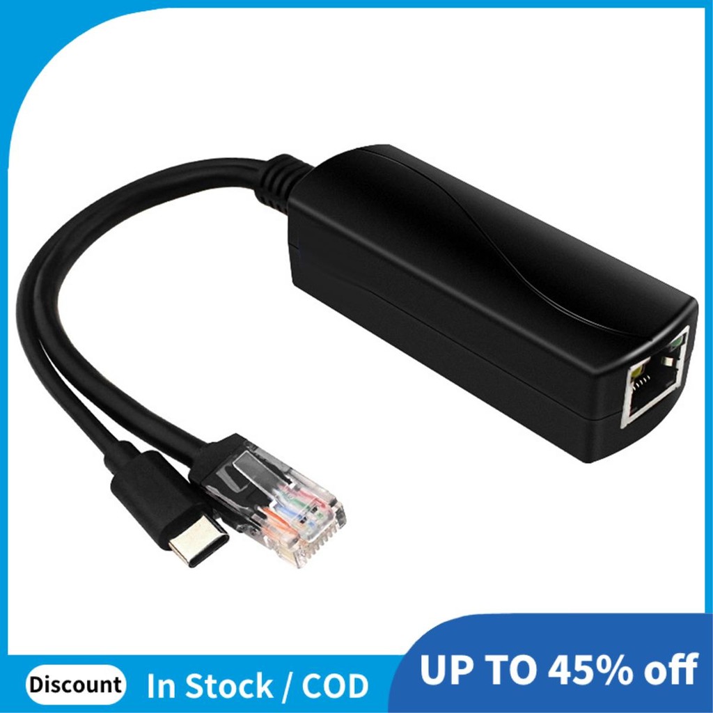 สําหรับ 5 PoE Splitter 5V 4A 10/100/1000Mbps IEEE802.3af/At Type C PoE Splitter สําหรับ 5B ติดตั้งง่าย