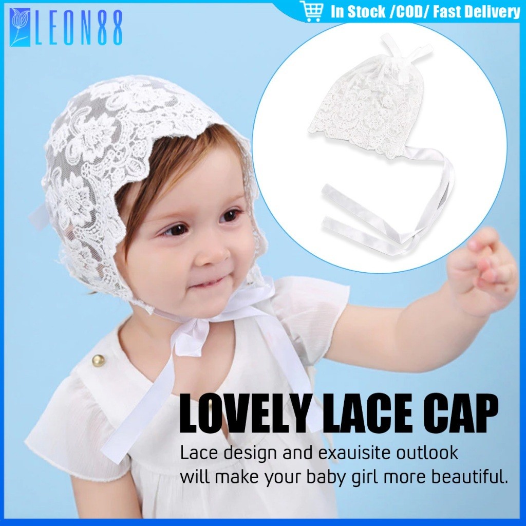 ของมาใหม่！หมวกลูกไม้เด็กแรกเกิด หมวกทารก ผ้าฝ้าย สีขาว สำหรับชายและหญิง
