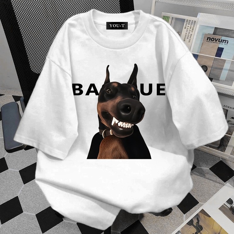 Top.street 🕶️เสื้อยืด Oversize เสื้อ"BAGA DOG"t shirt cotton100%คอกลม ทรงหลวม เสื้อยืดผ้าฝ้าย แขนสั้น แฟชั่น เสื้อคู่รัก