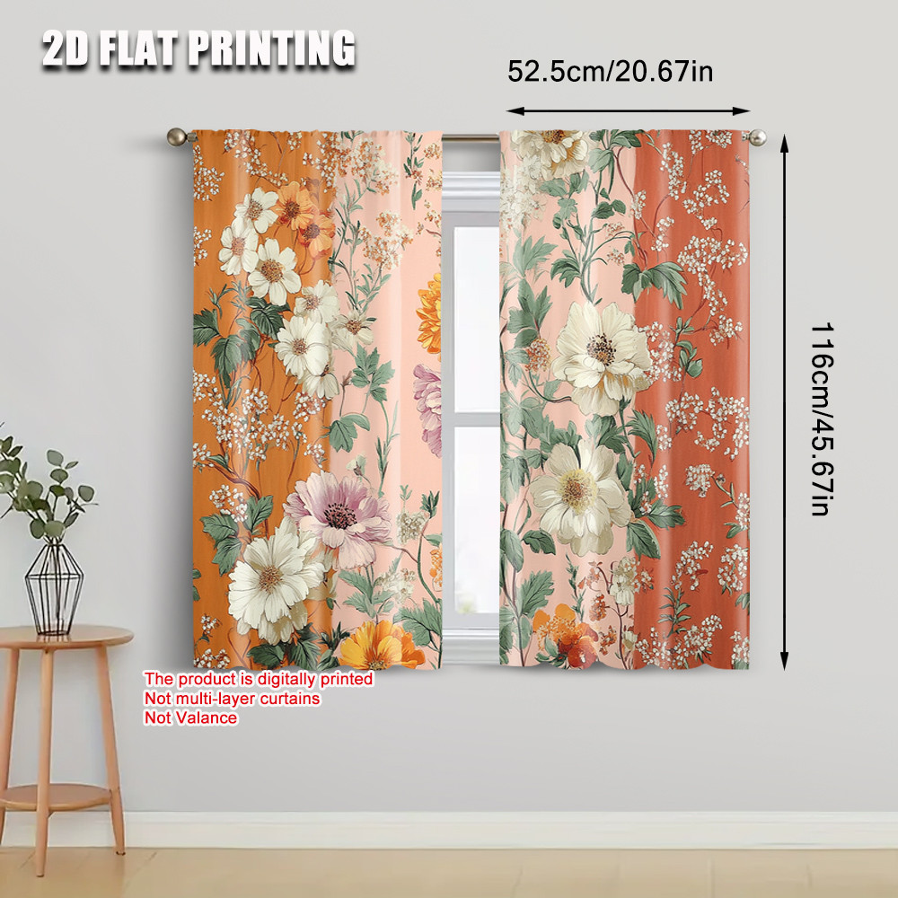 แนะนำ ผ้าม่าน 2ชิ้น,2งเครื่องบินพิมพ์ ผ้าม่านลูกกลิ้งผ้าม่านโบฮีเมียนดอกไม้ที่มีสีสันทนทานผ้าโพลีเอสเตอร์100% (ไม่มีก้าน) ตกแต่งภายในใช้สําหรับห้องนอนและห้องนั่งเล่น- ราคาพิเศษ มีเก็บเงินปลายทาง
