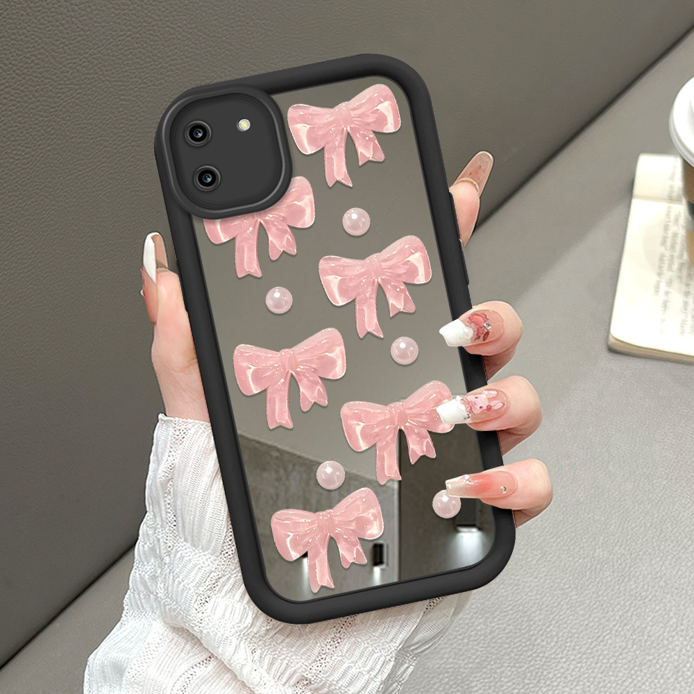 Realme C11 สําหรับ Mirror Softcase กรณี HP โทรศัพท์ Kesing ปลอกดอกไม้ผีเสื้อ 8812 JZ