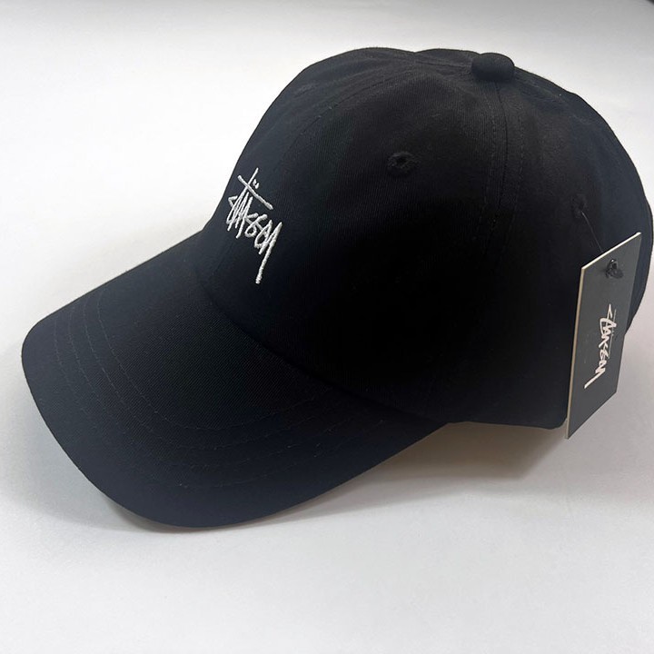Street Wear STUSSY Casual Soft Top เบสบอลหมวกผู้ชายผู้หญิงคลาสสิกหมวกปีกโค้งหมวกบังแดดเย็บปักถักร้อย All-Match คู่