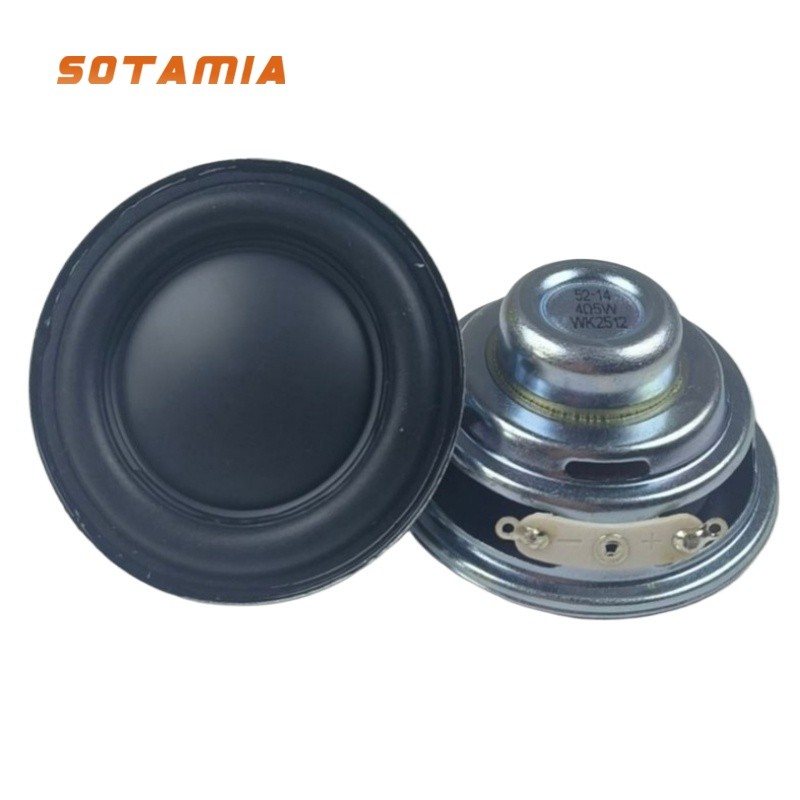 SOTAMIA 2 ชิ้น 2 นิ้ว 52 มิลลิเมตรลําโพงเสียงแบบพกพา 4 โอห์ม 5 วัตต์ขอบยางประสิทธิภาพสูงลําโพงเพลง DIY ลําโพงบลูทูธ