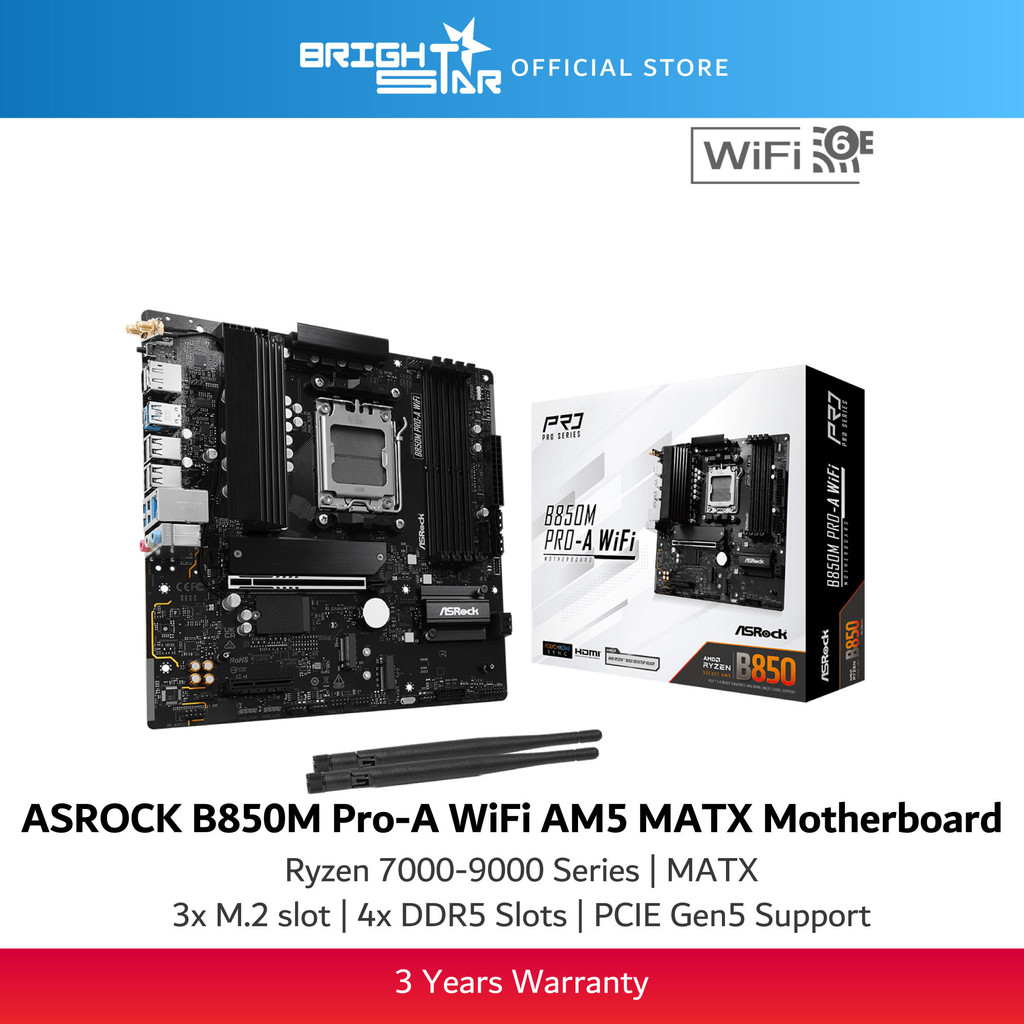ASROCK B850M Pro-A WiFi AM5 เมนบอร์ด Micro-ATX