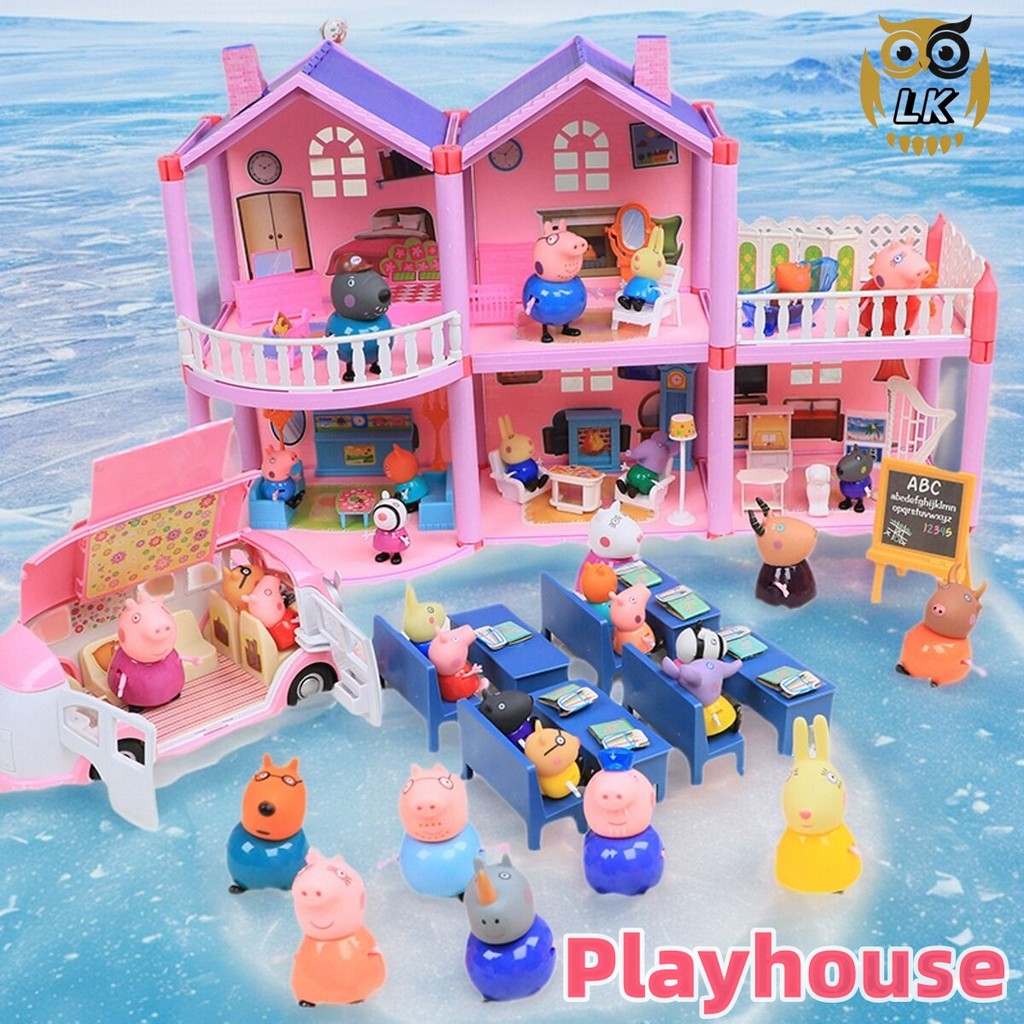 ✨ จัดส่ง✨ภายใน 24 ชั่วโมงชุดของเล่น Peppa Pig,  บ้านเครื่องบิน, วิลล่า,  รถบัส, รถสปอร์ต, ปิกนิก, สวนสนุก, ของเล่นเด็ก
