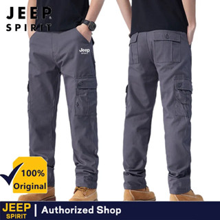 รถจี๊ป วิญญาณ ใหม่ผ้าฝ้ายผู้ชายหลวมตรงขากางเกงลําลองกางเกงทห…