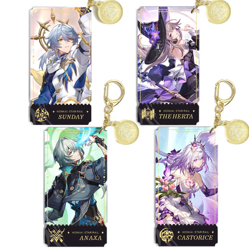 Honkai: Star Rail New Gold Keychain Game Merch กระเป๋านักเรียนจี้โทรศัพท์มือถือ