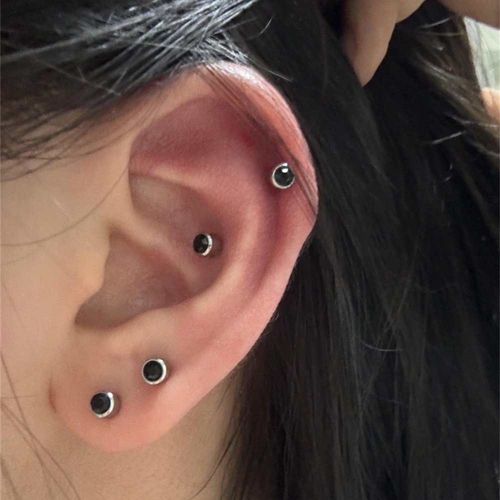 ต่างหูนิลสีดําหญิง ส925 เงินย้อนยุคที่เรียบง่ายระดับไฮเอนด์แสงหรูหราต่างหูต่างหูต่างหูต่างหู - รูปที่ 2