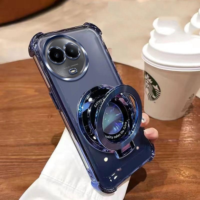 สําหรับRealme 11X 5GกรณีกันกระแทกElectroplated TPUยืนปกหลังเคสโทรศัพท์สําหรับRealme11X 5G RMX3785 กรณี