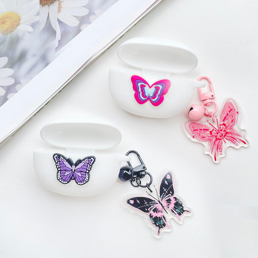 Ins แฟชั่นสําหรับ QCY AilyBuds Pro + เคสซิลิโคนหูฟังสําหรับ QCY AailBuds Pro + plus พร้อมพวงกุญแจ