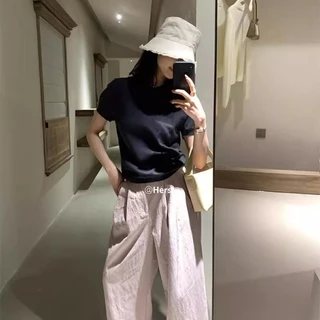 GAKKI เสื้อยืดคอโปโลแขนสั้นผ้าถักปักโบว์ผู้หญิง เสื้อโปโลผู้หญิง รุ่นใหม่ รุ่น 3230#
