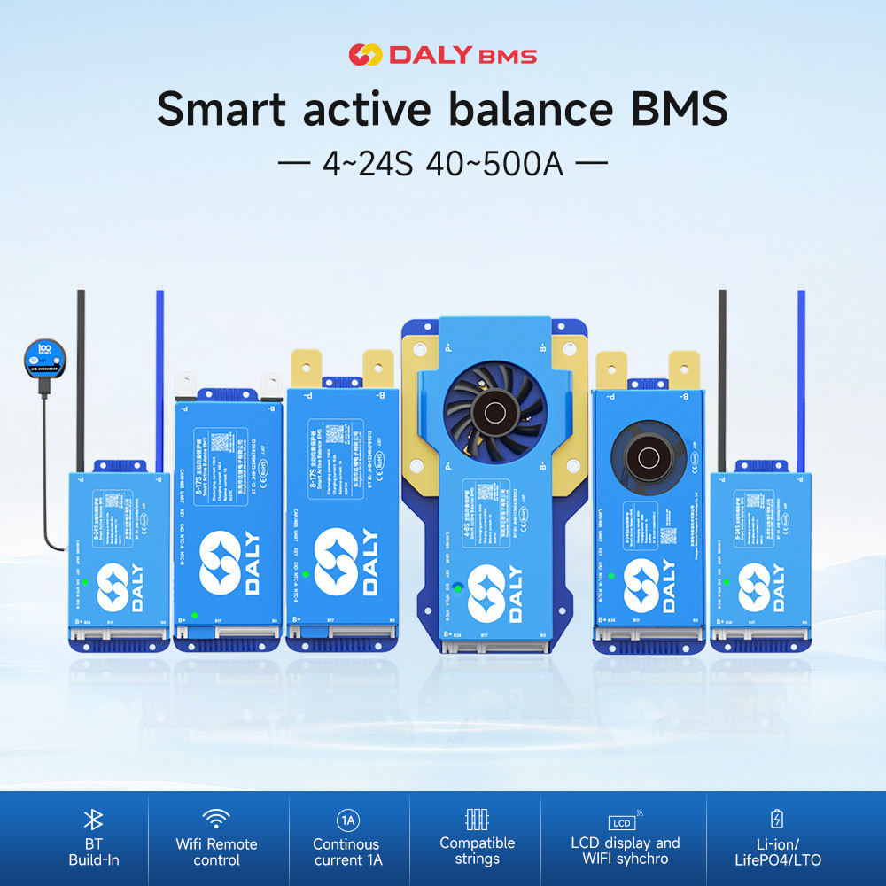 BMS สมาร์ท 100BALANC บลูทูธ wifi 4s 8s 17s 24s / 60A 80A 100A 150A Balanced current 1A CAN การตรวจสอบแบบเรียลไทม์เพื่อการสมดุลที่ครอบคลุม