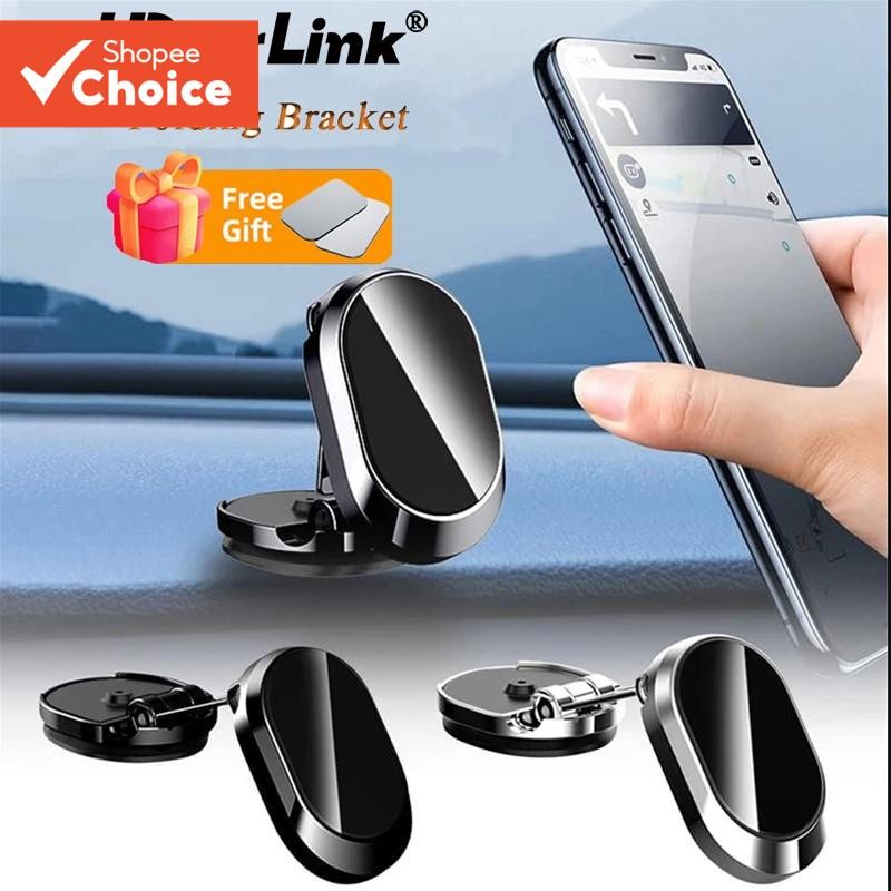 Hdoorlink 360° ที่วางโทรศัพท์ในรถยนต์แบบแม่เหล็กหมุนได้แบบพับได้สําหรับสมาร์ทโฟน GPS Xiaomi