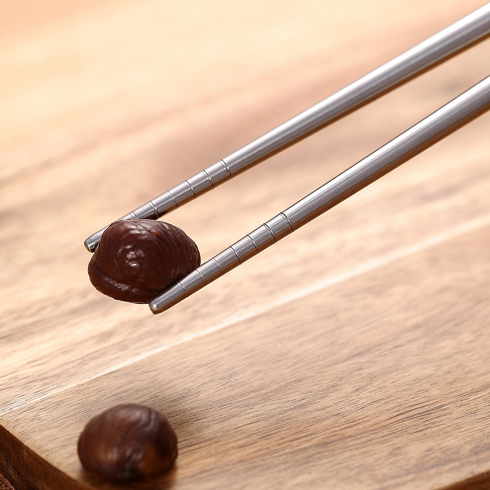 PQS สแตนเลสเกรดอาหาร ตะเกียบทนความร้อนสูง 1คู่/10คู่  อุปกรณ์รับประทานอาหารหรูหราเต็มรูปแบบ - รูปที่ 5