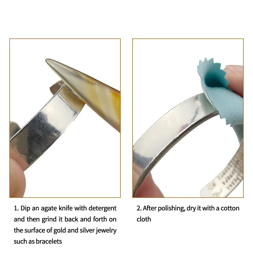 มีดอาเกต Burnisher เครื่องประดับขัดขัดมีดขัดอาเกตธรรมชาติทันตกรรมขัดมีดรูป - รูปที่ 5