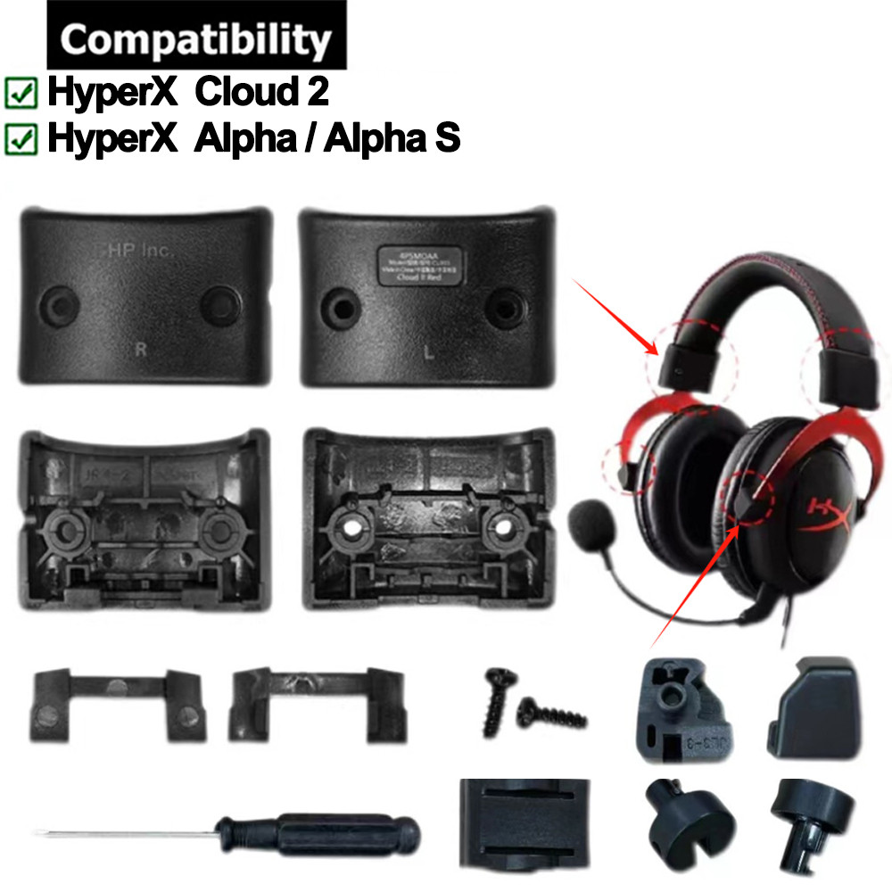 เปลี่ยนแถบคาดศีรษะหัวเข็มขัดบานพับพลาสติกสําหรับ HyperX Cloud II 2/ Alpha / Alpha S ชุดหูฟังแถบคาดศีรษะอะไหล่ซ่อม