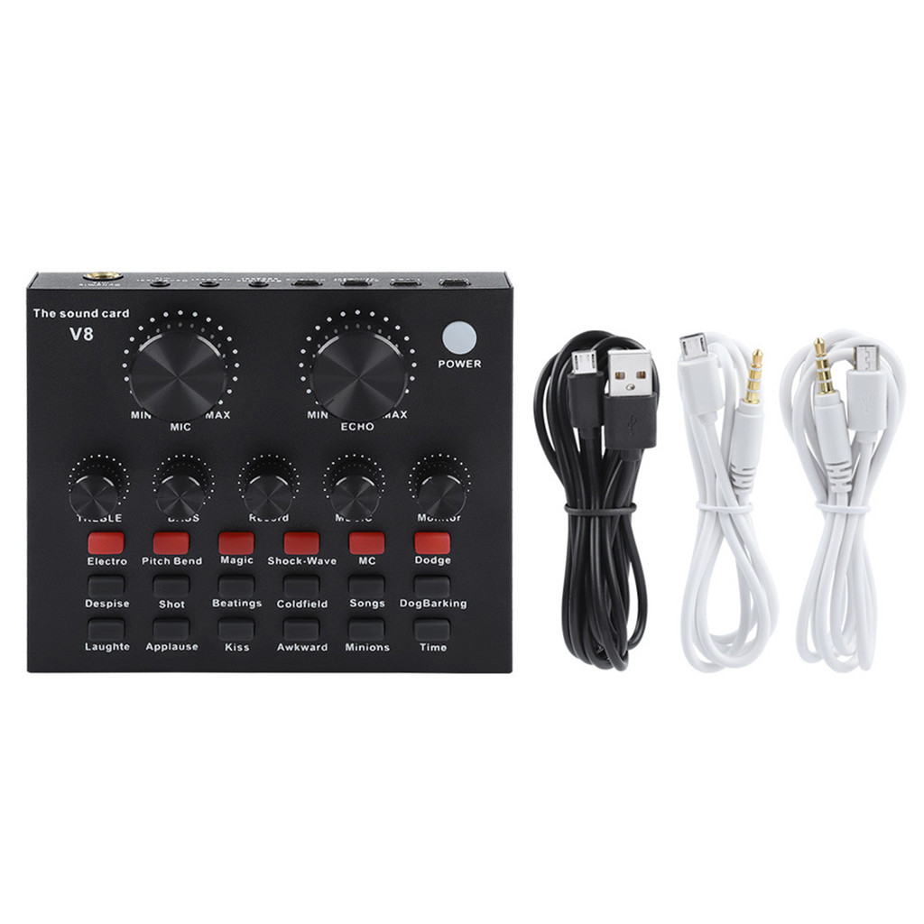 ซาวด์การ์ดเสียงV8 Sound card มีบลูทูธเกรดAซาวด์การ์ดเสียงV8