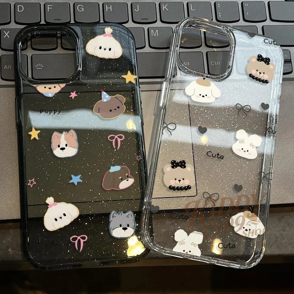 เคส iPhone 16 Pro Max iPhone 11 เคสใสแบบแวววาว TPU นุ่มสีสันสดใส สัตว์น่ารักและสวยงาม Compatible iPhone15 Pro max 14 13