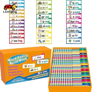 LAHOMIA Word Families Recognize รูปแบบเครื่องมือเพื่อการศึกษา Word Recognition Phonics แฟลชการ์ดสําหรับผู้ปกครองการศึกษาเกมอ่านหนังสือบ้าน