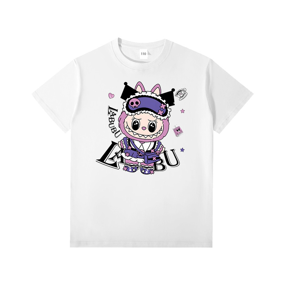 Local Delive Childrens Labubu Tee Limited Edition Cotton Print Boy Pink Fashion Top