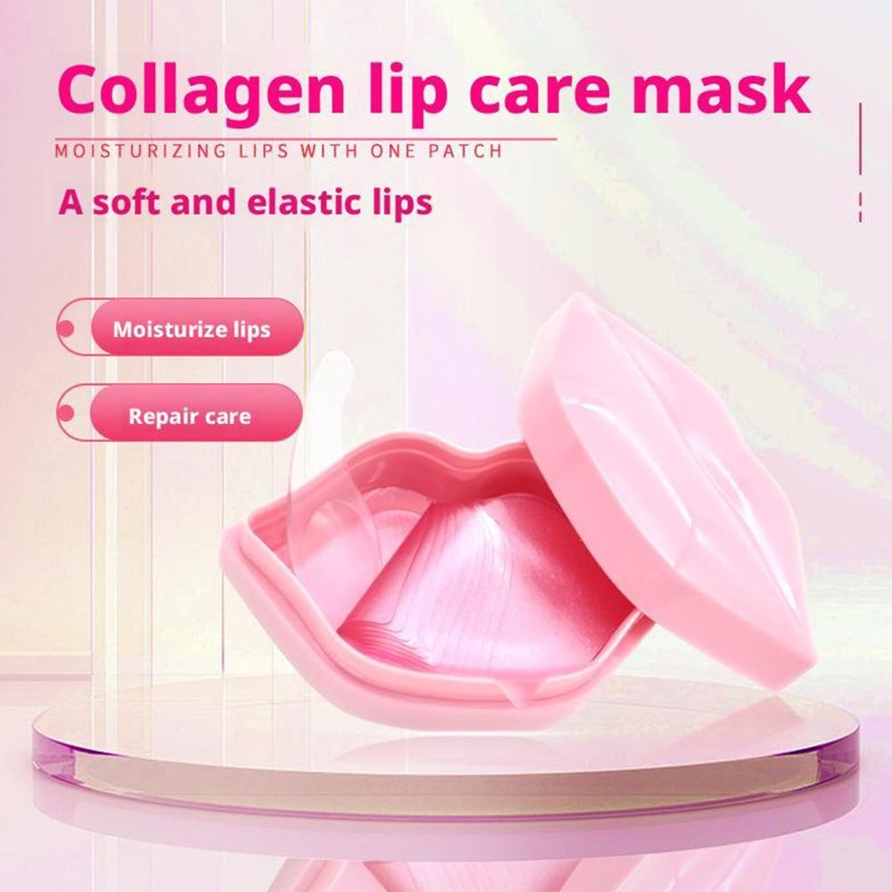 Collagen Lip Mask Moisturizing ลด Lip Dead Skin Care Box Lip A8j2