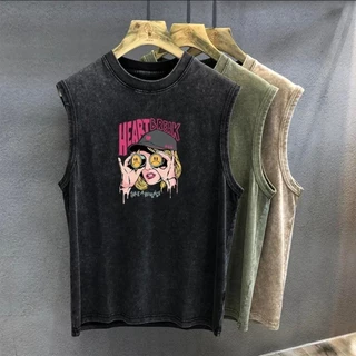Sea.Tee [COD] เสื้อยืด แขนกุด เสื้อกล้าม"NIRVANA"oversize ผ้าCotton100% แฟชั่น แนวสตรีท เสื้อคู่รัก แขนกุด S-3xl
