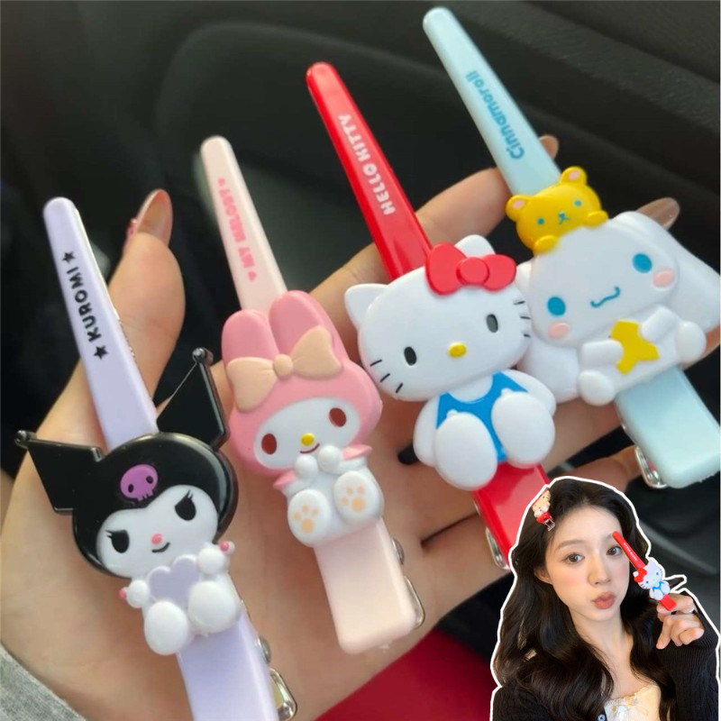 Sanrio Hello Kitty กิ๊บติดผม 4 ชิ้นชุด - การ์ตูนน่ารักสำหรับเด็กผู้หญิง, เครื่องประดับผม Kawaii, น่ารักสำหรับเด็กและวัยรุ่น