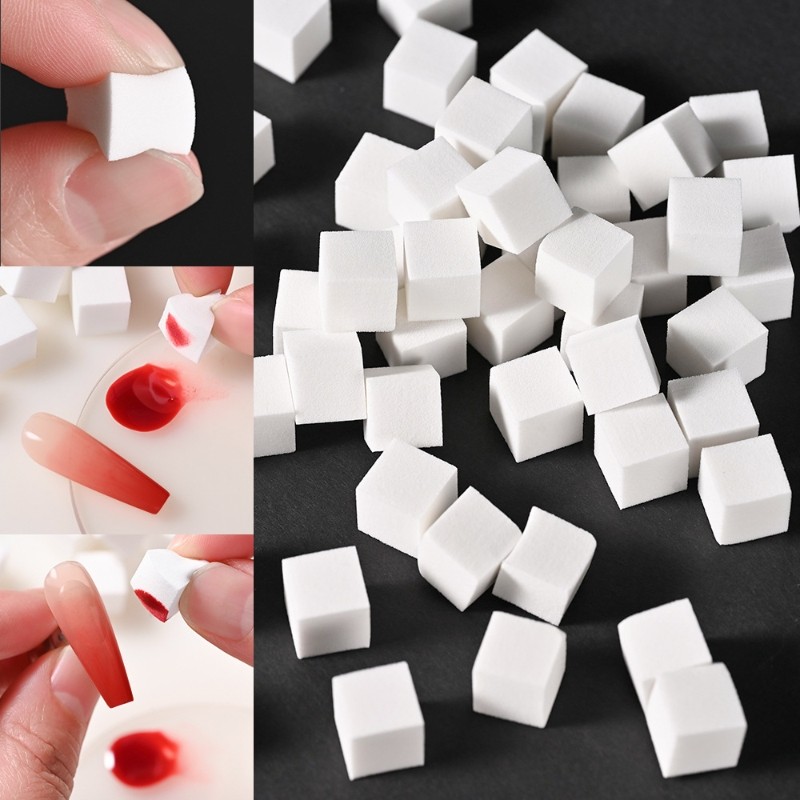 100 ชิ้นเล็บฟองน้ํา Grabber ฟองน้ําหนีบชุดเครื่องมือสําหรับ DIY Nail Art เจลโปแลนด์แปรง Glitter ผงแต่งเล็บอุปกรณ์เสริม