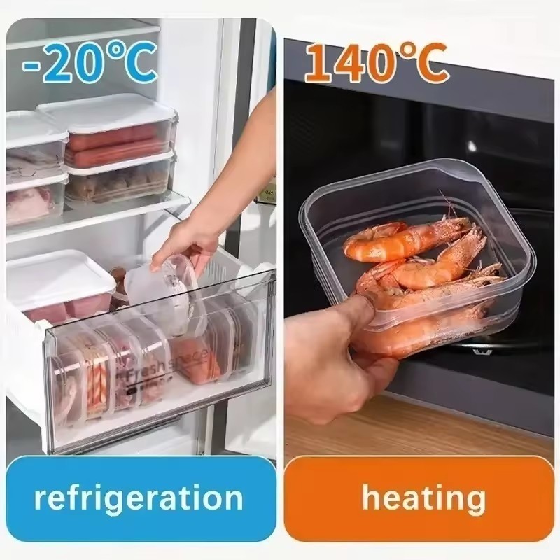 5/10/30ชิ้นตู้เย็นกล่องเนื้อแช่แข็ง-อาหารโปร่งใสสด-การจัดเก็บภาชนะ - รูปที่ 5