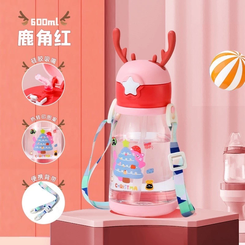 สินค้าพร้อมส่ง 🥳 ขวดน้ำ กระบอกน้ำเด็ก กระติกน้ำเด็กลายการ์ตูน ขวดน้ำเด็กลายน่ารักๆ มีสายสะพาย แบบหลอดดูด🥳