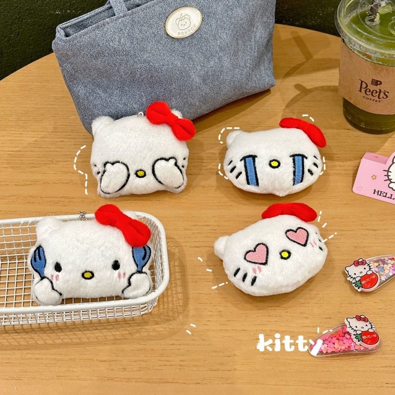 ตุ๊กตาน่ารักการ์ตูน Sanrio Hello Kitty พวงกุญแจตุ๊กตากระเป๋าตกแต่งจี้ของขวัญเพื่อน