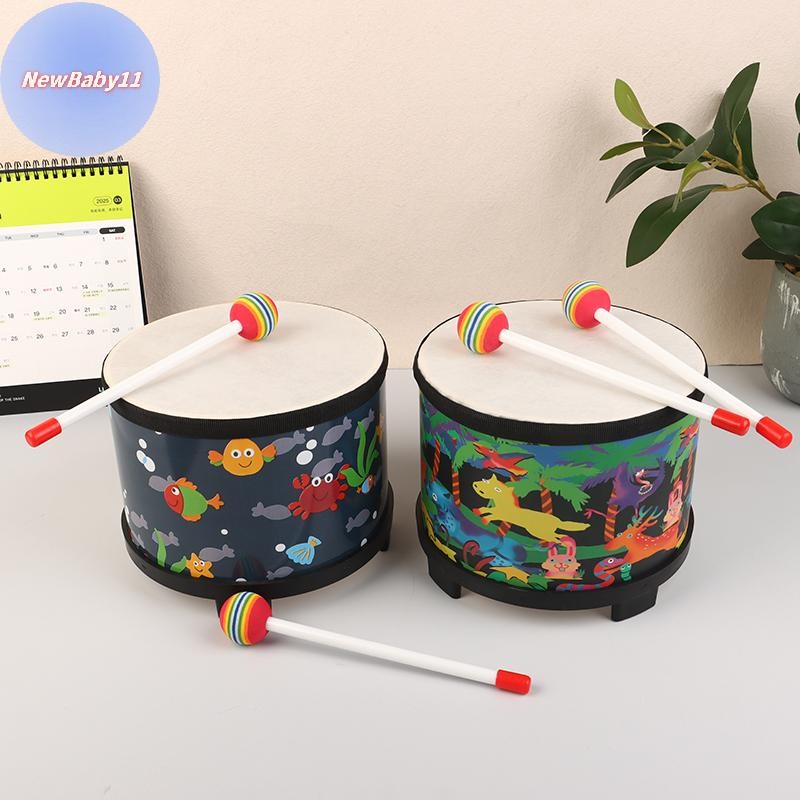 ONEBABY 8 นิ้วกลอง 2 กลอง Mallets ของเล่นก่อนวัยเรียน Beat Instrument Ground Drum Percussion สําหรับเด็กของขวัญวันเกิดคริสต์มาส TH