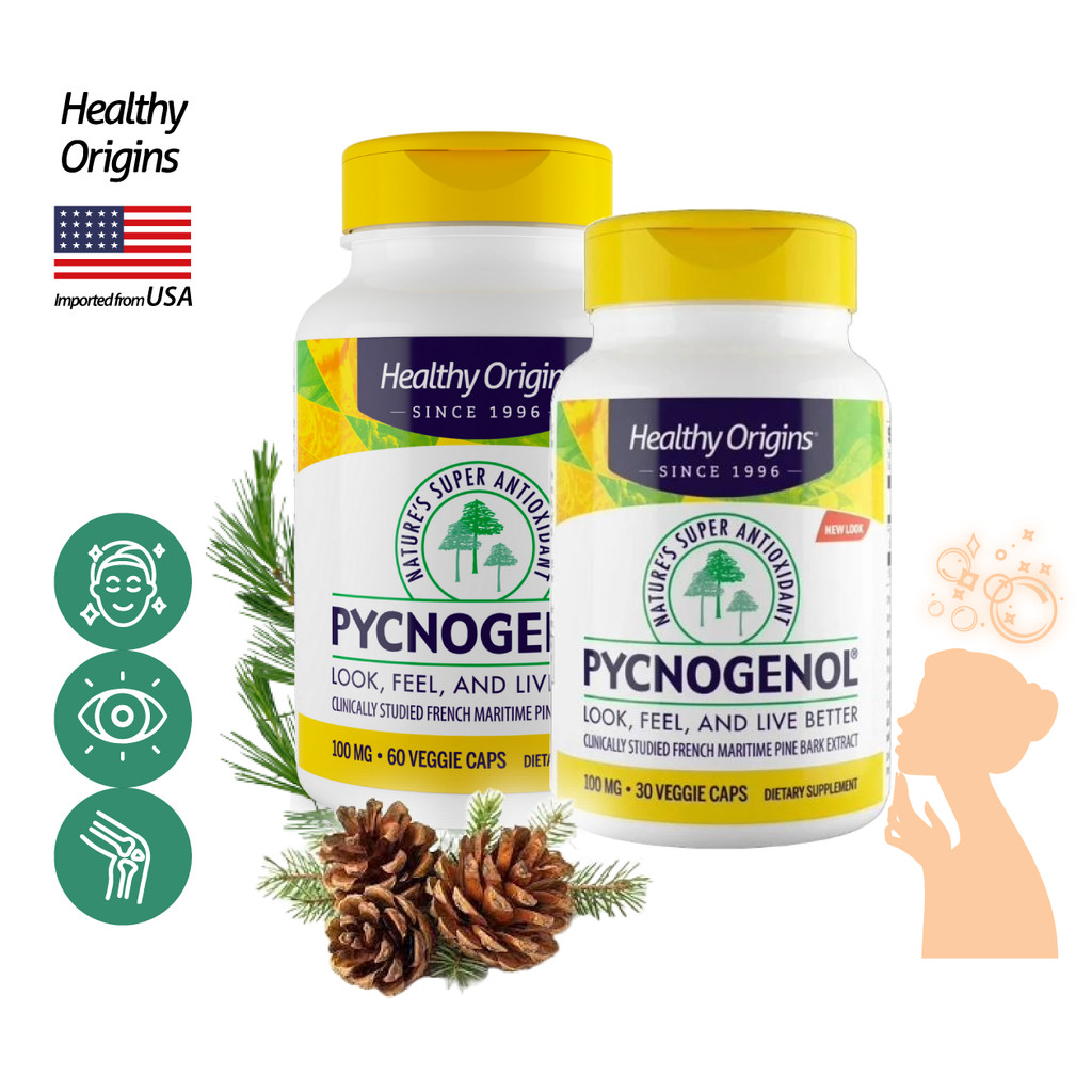 เฮลท์ตี้ ออริจินส์ พิกโนจินอล Healthy Origins Pycnogenol French Marine Pine Bark สารสกัดเปลือกสนฝรั่งเศส DSCT /กินร่ว...