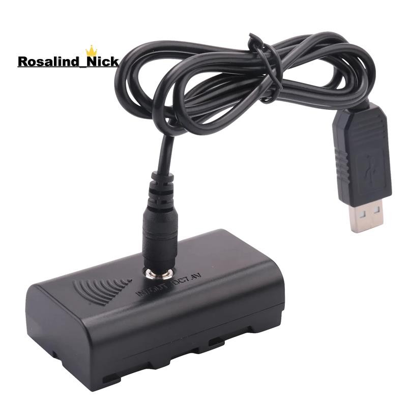 [Rosalind_Nick]DC Coupler Dummy Battery+5V สาย USB NP F550 F570 F770 F750 F970 F990 พร้อมสาย USB
