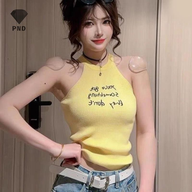 PND แฟชั่นเซ็กซี่ คอฮาลเตอร์ สไตล์Slim Fit ยืดหยุ่น เหมาะสำหรับผู้หญิง