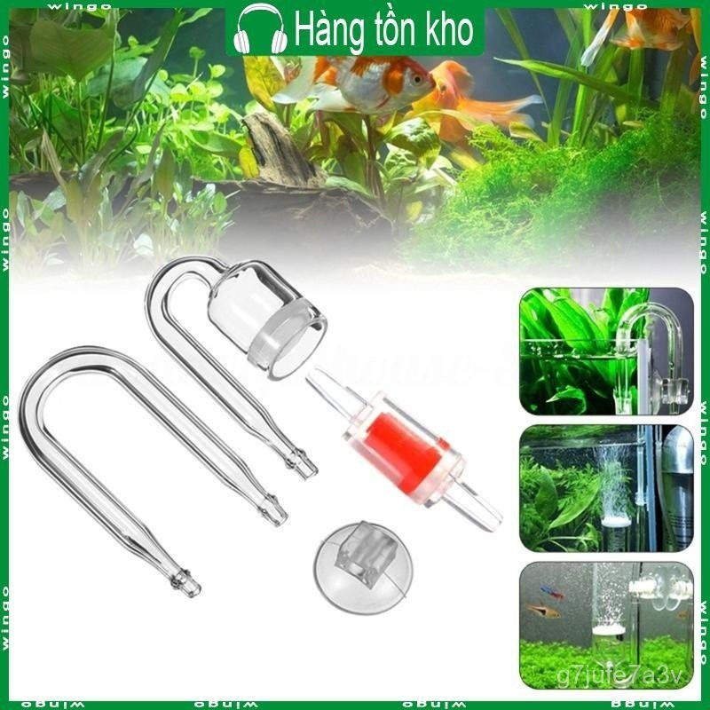 WIN CO2 Diffuser Set for Aquarium Transparent for Nano Size Easy to Install with Suction Cup Check f