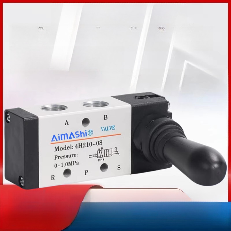 วาล์วด้วยตนเอง 4H210-08 4H210-06 4H310-10 วาล์วควบคุมกระบอกสูบห้าลมหายใจสองบิต