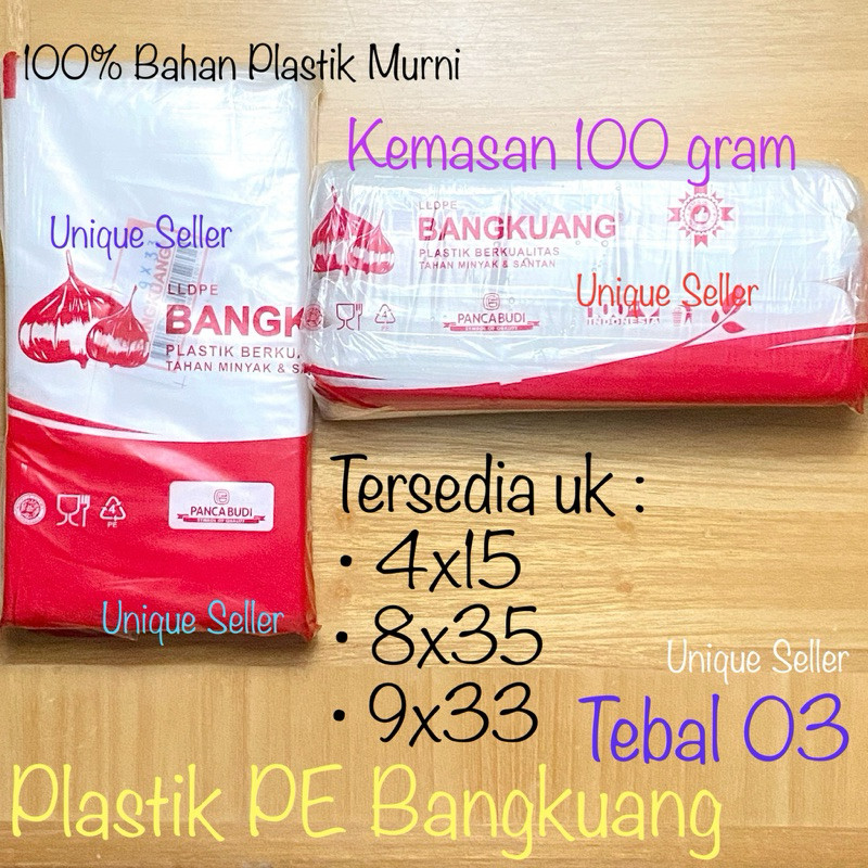 Benchang PE ถุงพลาสติก ขนาด 4x15 8x35 9x33 ปริมาณ 100 กรัม / พลาสติก PE Ice Cube Ganef Mangkoang Bon